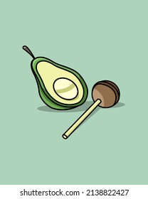 Illustration, Vektorgrafik von Avocado Candy