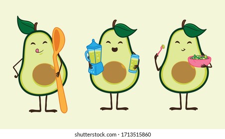 illustration vector graphic of avocado character