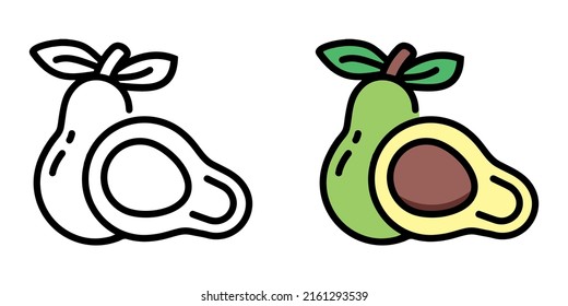 Illustration Vector Graphic of avocado fruit, fruit icon
