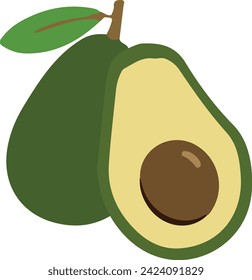 Gráfico vectorial de ilustración del aguacate. Perfecto para diseño de patrones o icono sin fisuras.