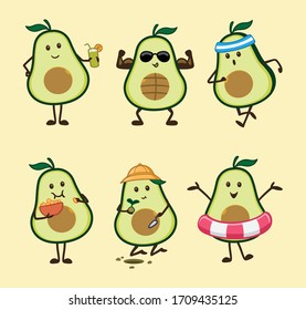 illustration vector graphic of avokado set