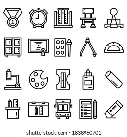 illustration vector graphic of Back To School icon sets, perfect for background, website, pattern,User Interface,mobile app, etc. editable stroke