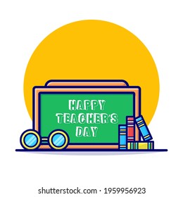 Illustration vector graphic of Back to school with stationary. Back to school theme and Happy Teacher Day. Flat cartoon style