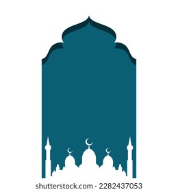 Illustration vector graphic of background with mosque dome template. flat design style. suitable for greeting cards, instagram status, banners, pamphlets, etc. vector design templates