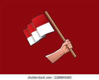 Ilustración Vector Gráfico del twibbon de fondo Día de la Independencia de Indonesia 