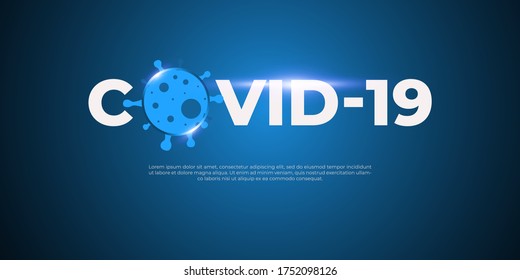 Illustration, Vektorgrafik von Hintergrund und Bildschirmhintergrund, Design von Covid-19 mit kugelförmigen Lichtern