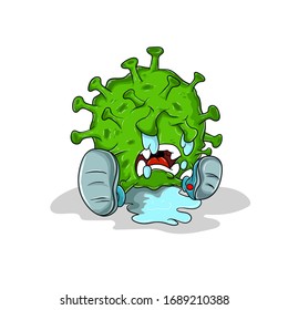 illustration vector graphic of bacteria cry mascot cartoon