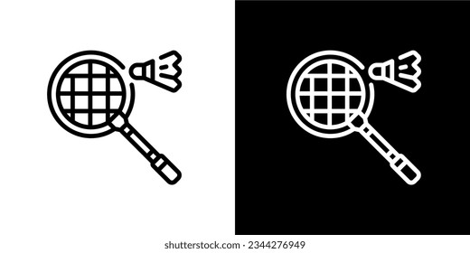 Illustration Vector Graphic of Badminton, racket, feather, shuttlecock Icon