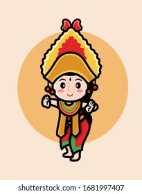 illustration vector graphic of bali dancer