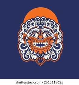 Illustration vector graphic of balinese barong,can be used as t-shirt