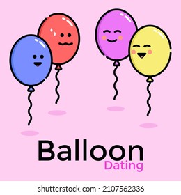 Illustration vector graphic of balloon dating. Good for event post such as dating event, party, etc.