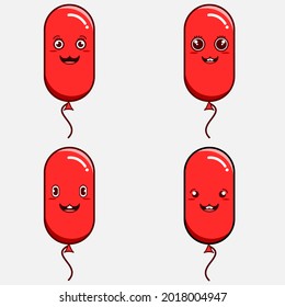 illustration vector graphic of balloon kawaii. perfect for kids birthday and anniversary . kids anniversary element for design, kids birthday element for design and kids celebrate for decoration.