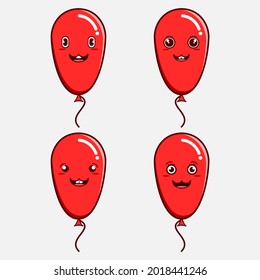 illustration vector graphic of balloon kawaii. perfect for kids birthday and anniversary . kids anniversary element for design, kids birthday element for design and kids celebrate for decoration.