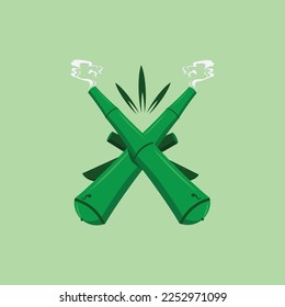Illustration vector graphic of bamboo cannons are good for game applications, children's toys, shooting, companies, industries, e-sport