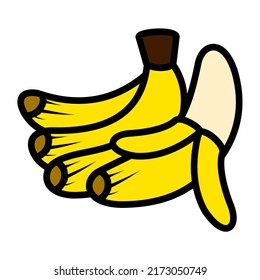 Illustration Vector Graphic of banana, fruit, food icon