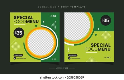 Illustration vector graphic of banner food social media design template. Good for advertising and promotion, etc.