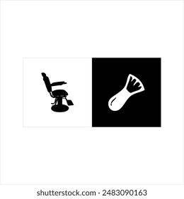 Illustration vector graphic of barber shop icon, black and white