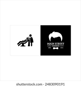 Illustration vector graphic of barber shop icon, black and white