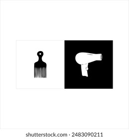 Illustration vector graphic of barber shop icon, black and white