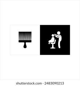 Illustration vector graphic of barber shop icon, black and white