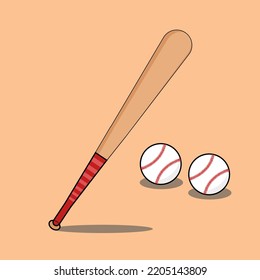 illustration vector graphic of baseball bat 