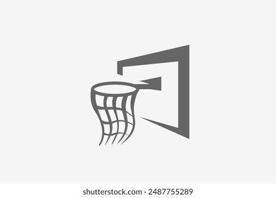 Illustration vector graphic of basket ball ring. Good for logo or symbol