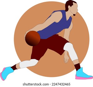 Illustration vector graphic of BasketBall Player, fit for template, design resources 
