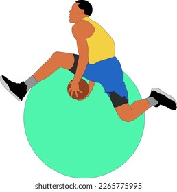 Illustration vector graphic of BasketBall Player, fit for template, design resources 