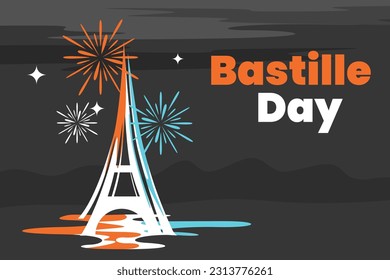 Illustration vector graphic of bastille day. Good for poster