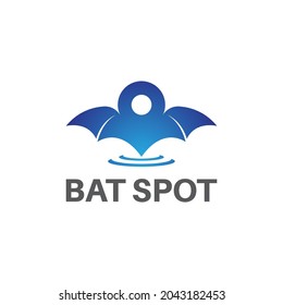 Illustration Vector Graphic Of Bat Wing Incorporate With Pin Map Icon And Signal