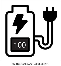 Illustration vector graphic of  battery, power, technologi, charge, icon