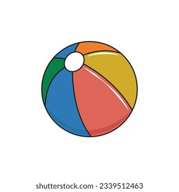 Illustration vector graphic Beach ball doodle cartoon style