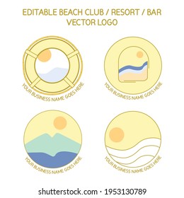 Illustration vector graphic of beach resort logo. Perfect for resort, hotel, beach bar, beach cafe, and beach business