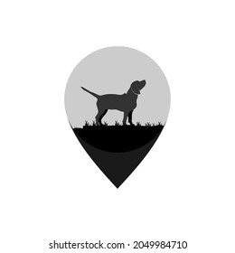 Illustration Vector Graphic of Beagle Dog Location Logo. Perfect to use for Technology Company