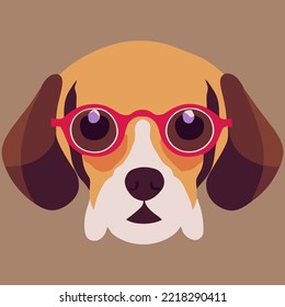 illustration Vector graphic of beagle wearing sunglasses isolated good for logo, icon, mascot, print or customize your design
