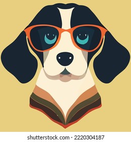 illustration Vector graphic of beagle wearing sunglasses isolated good for logo, icon, mascot, print or customize your design