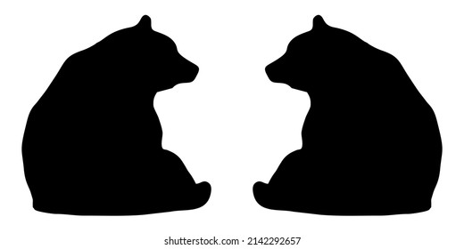 Illustration vector graphic of Bear Icon. Black.  svg