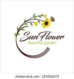 Illustration vector graphic of beautiful floral with a sunflowers design template