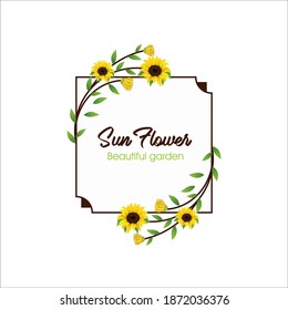 Illustration vector graphic of beautiful floral with a sunflowers design template