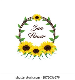 Illustration vector graphic of beautiful floral with a sunflowers design template