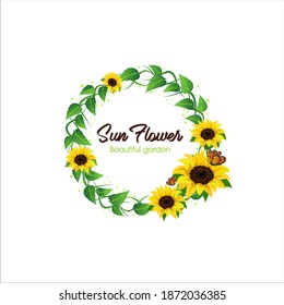 Illustration vector graphic of beautiful floral with a sunflowers design template