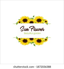 Illustration vector graphic of beautiful floral with a sunflowers design template