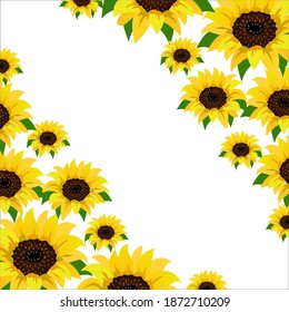 Illustration vector graphic of beautiful floral with sunflowers design template