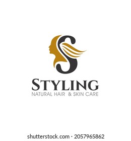 Illustration vector graphic of beautiful modern hair style logo design template