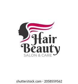 Ilustración vectorial gráfico de la bella plantilla de diseño del logo de estilo de cabello moderno