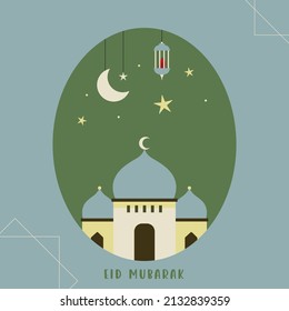 Illustration vector graphic of Beautiful mosque , perfect for completing your design in the month of Ramadan.