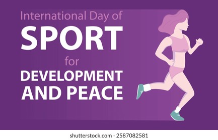 illustration vector graphic of a beautiful woman ran fast, perfect for international day, sport, development and peace, celebrate, greeting card, etc.