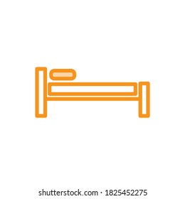 Ilustración Gráfico vectorial del icono de la cama. Apto para la habitación, el sueño, el mobiliario, etc.