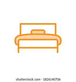 Illustration Vector graphic of bed icon. Fit for bedroom, sleep, furniture etc.