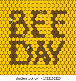 Illustration Vector Graphic for beehive with flying bee. good for World bee day background template design.